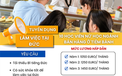 TUYỂN 10 HỌC VIÊN NỮ HỌC NGÀNH BÁN HÀNG Ở TIỆM BÁNH